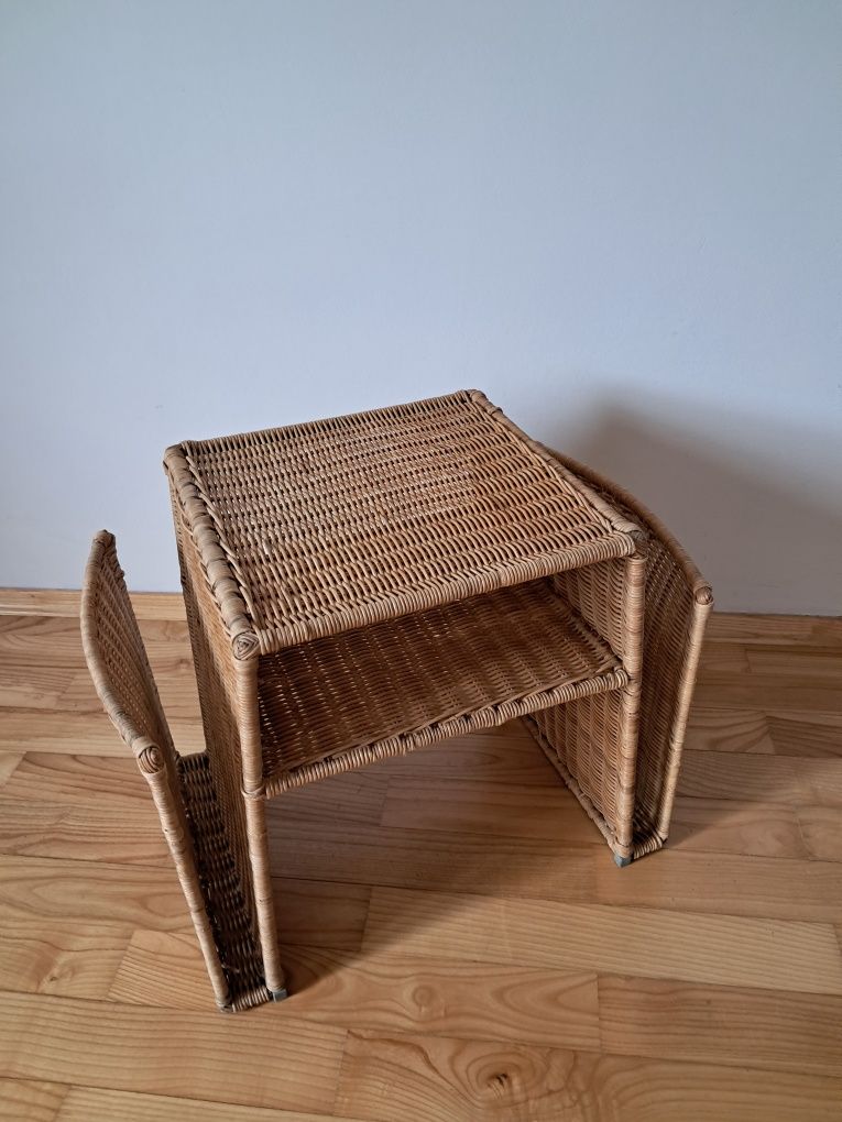 gazetnik boho gazetnik rattan gazetownik rattanowy stolik vintage