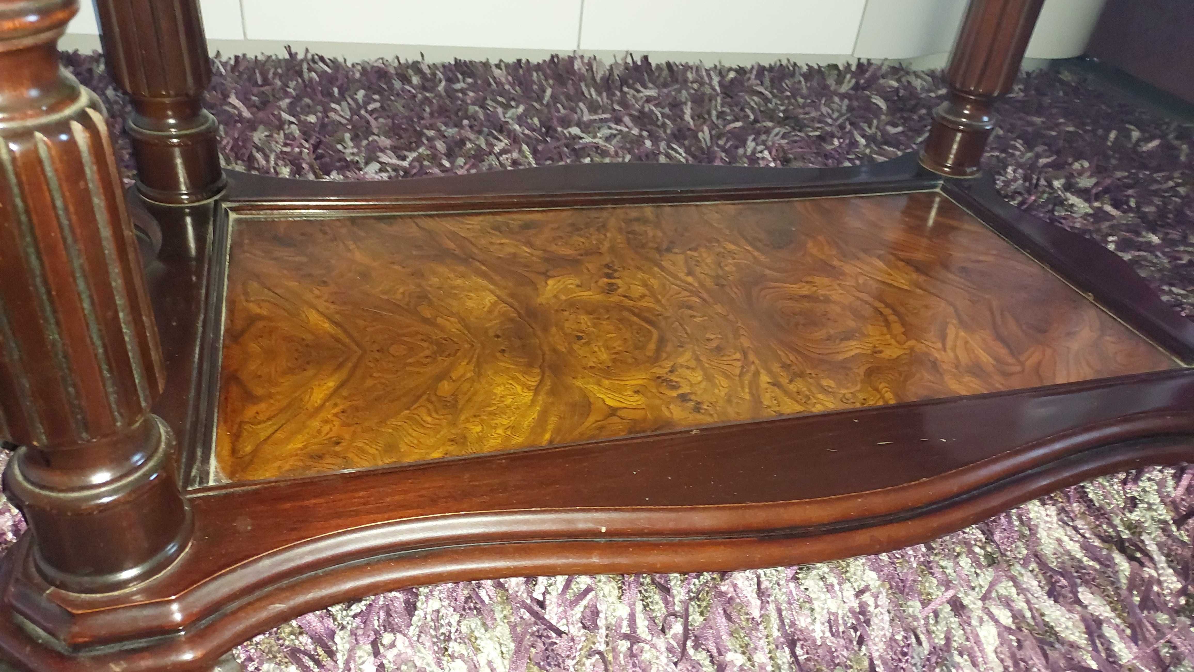 Mesa de centro em mogno com tampo em mármore