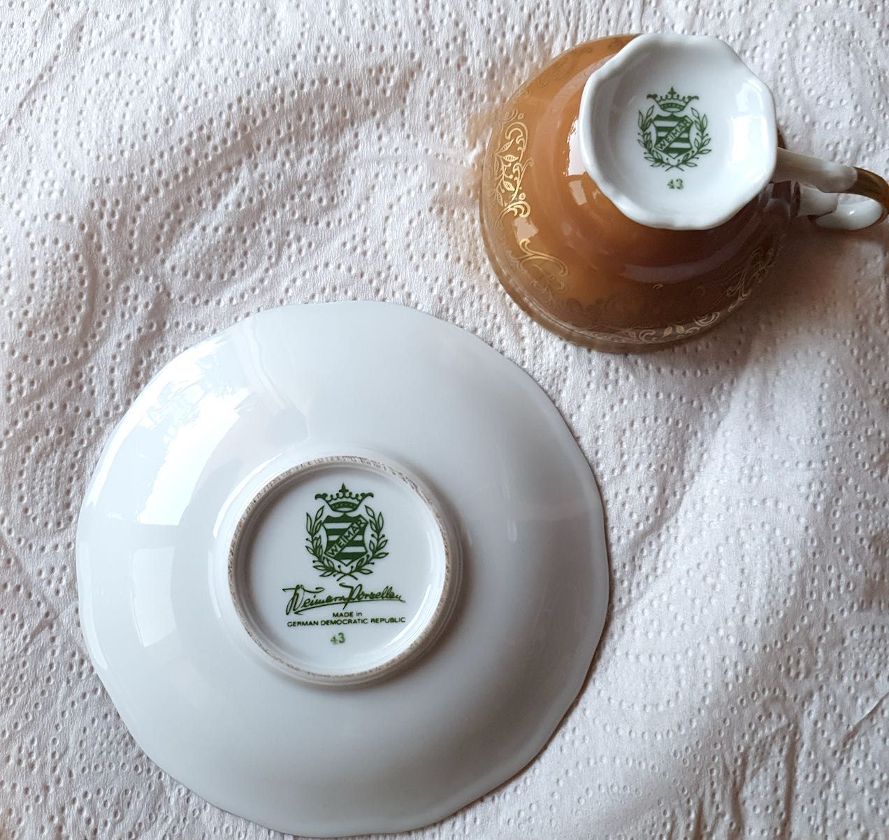Chávena de café c/ pires de porcelana Weimar