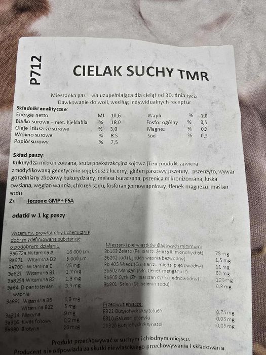 Cielak Suchy TMR – zdrowy start, szybki wzrost