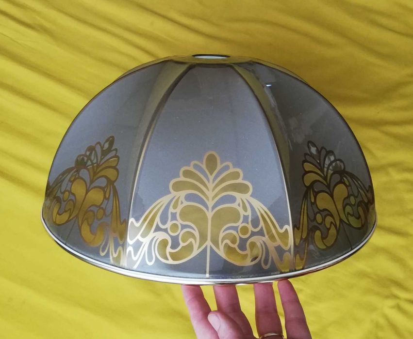 klosz do kuchni plastikowy lekki tworzywo złote zdobienia 4/16/38cm