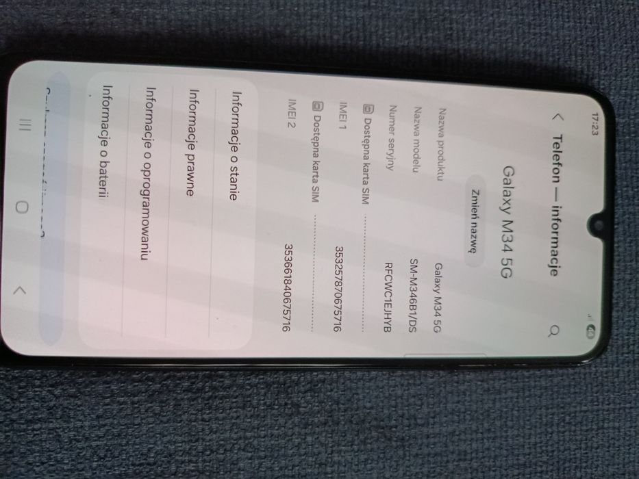 Witam sprzedam telefon komórkowy Samsung Galaxy M34 5G