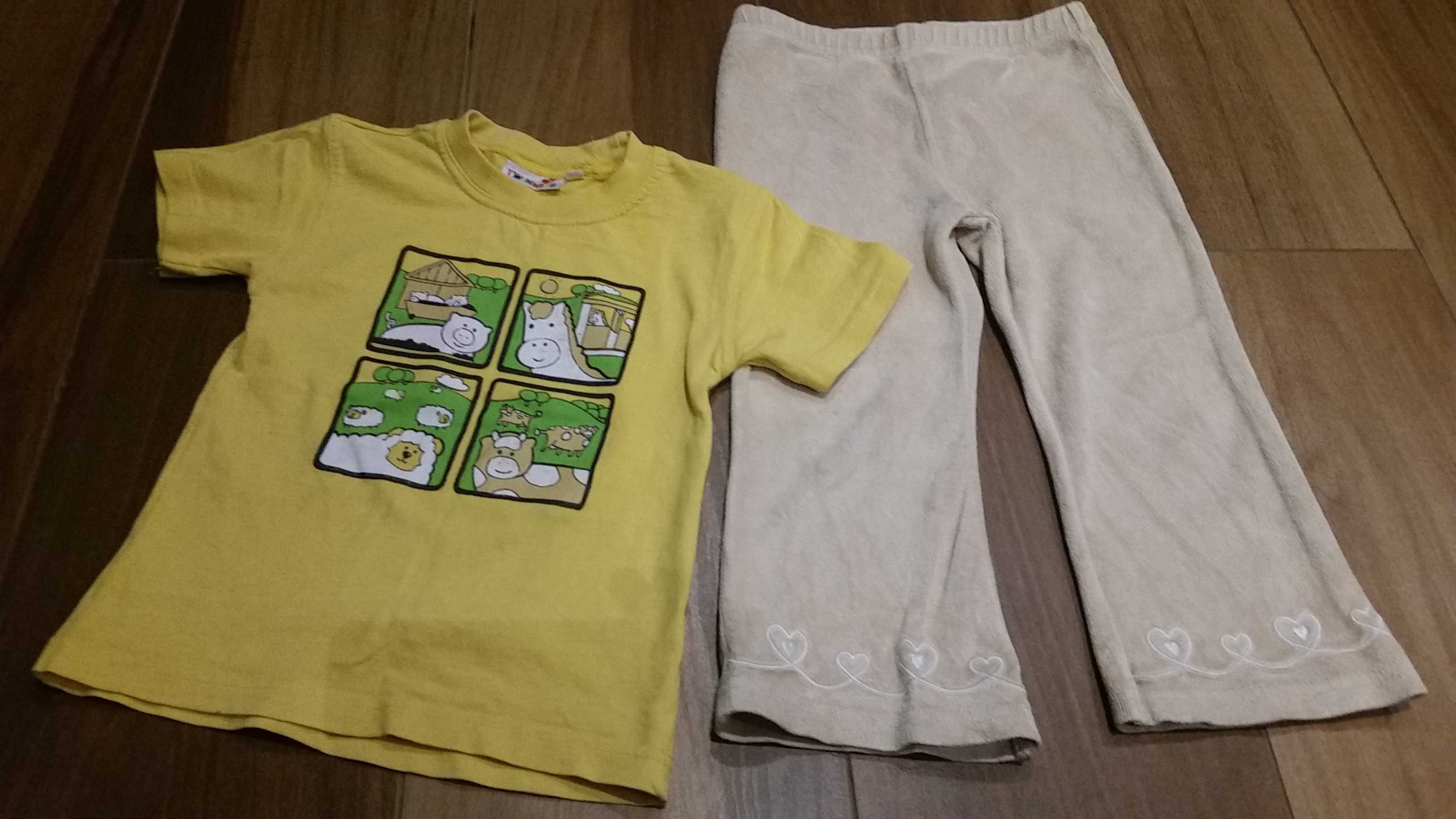 Dres R 98 komplet t-shirt i spodnie farma owca krowa świnka koń