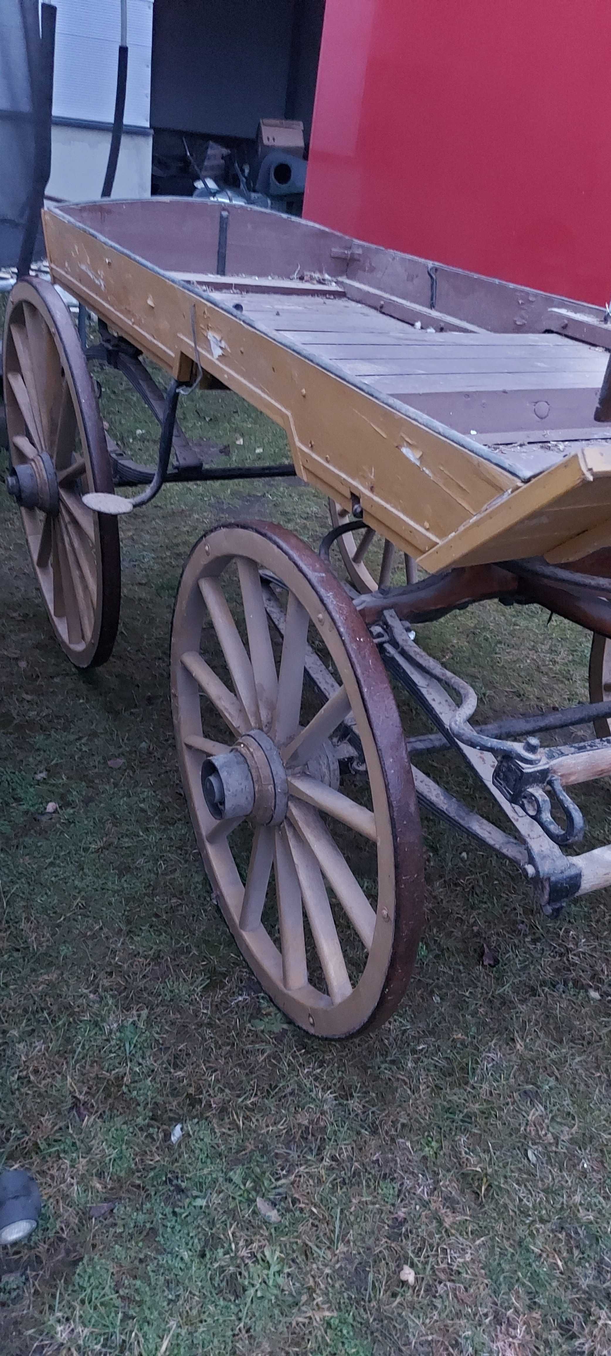 Bryczka wóz konny furmanka powóz wasąg zabytkowy - oryginalny