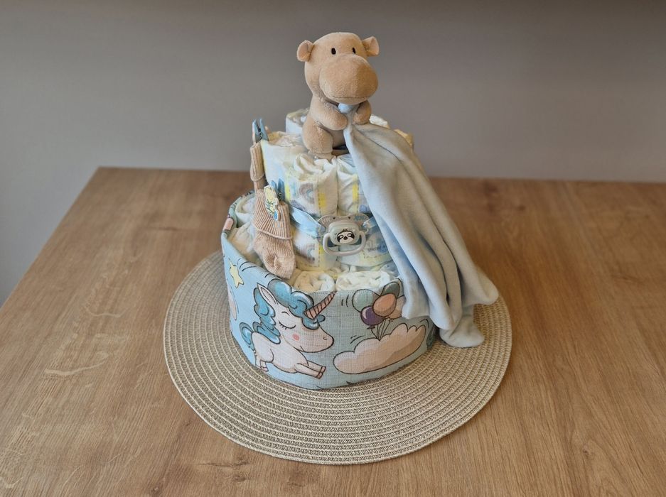Tort z Pampersów - narodziny dziecka, prezent, Baby Shower