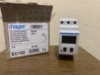 Реле контроля напряжения 1-фазное 2-модуля с вольтметром Hager EU102