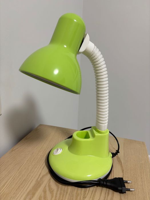 Настільна лампа під звичайну лампочку з цоколем E27 салатова 31см