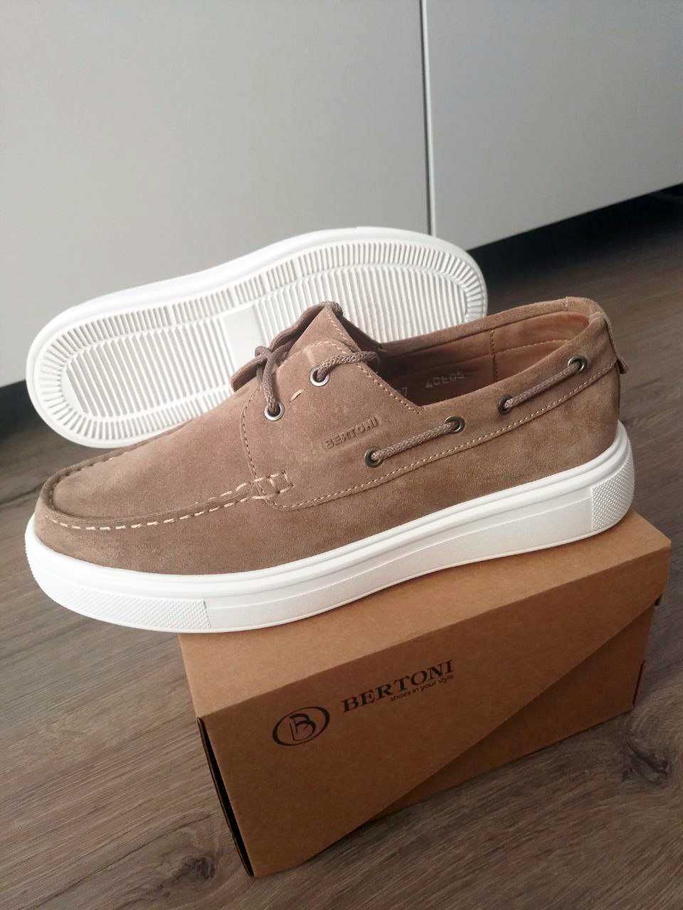 Шкіряні Чоловічі топсайдери мокасини Bertoni 40 (26-26.5 см)