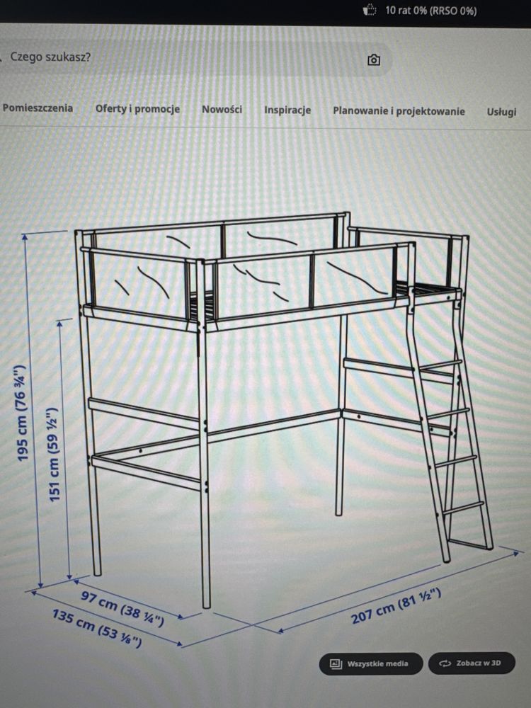 Łóżko piętrowe IKEA