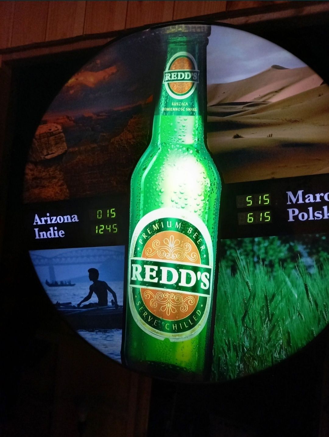 Plafon NEON zegar reklama piwa LED4tryby iluminacji pub garaż