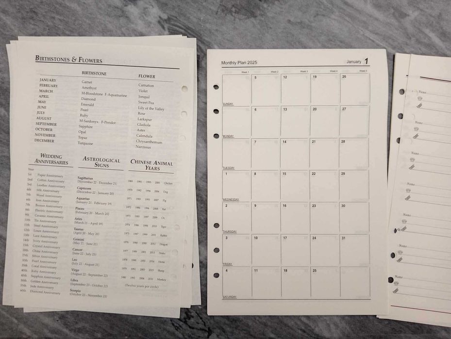 RC6F_001 | Recarga para Agenda/Diário A5 de 6 furos | Páginas Novas