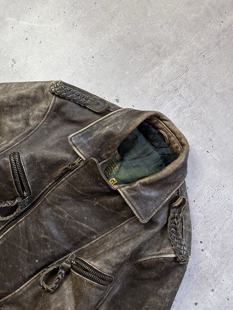 Harley ugly boy vintage leather jacket moto ma-1 шкіряна куртка