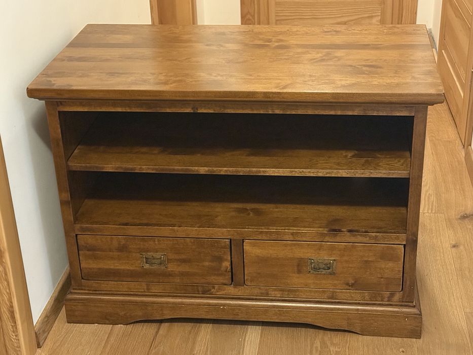 Komoda RTV szafka drewno lusane koniak