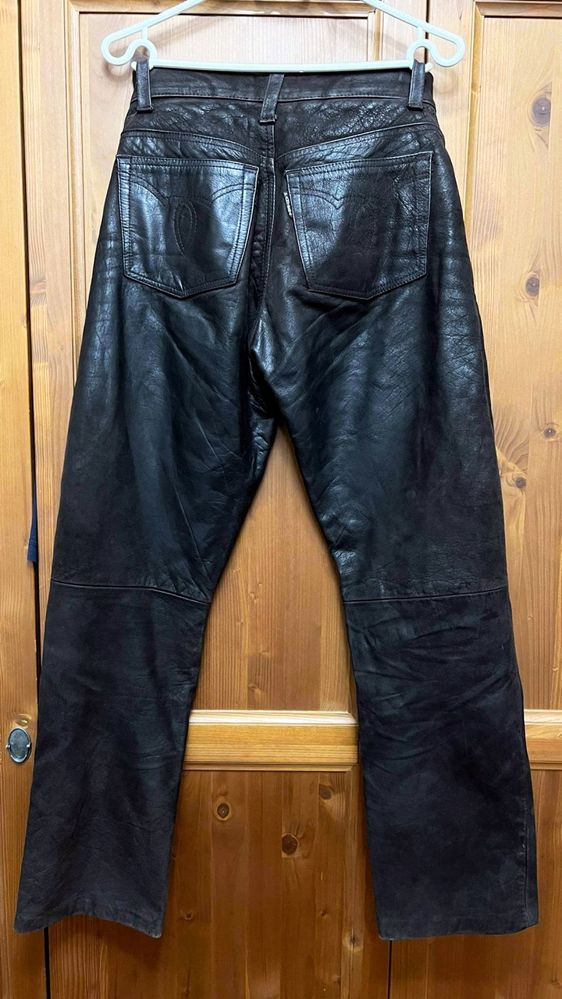 Męskie spodnie skórzane S/M Pantera vintage retro