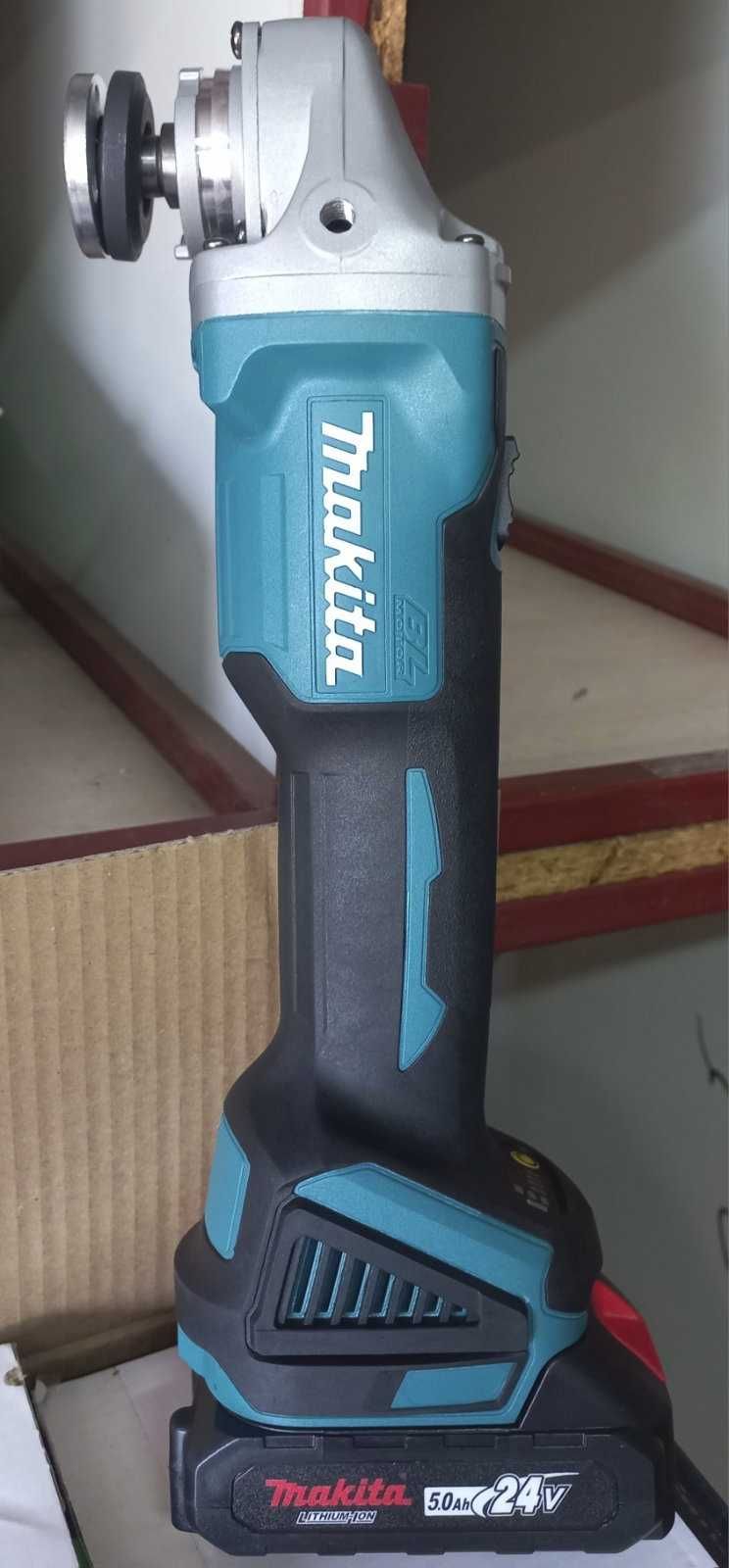 Акумуляторная бесщеточная безщіткова болгарка, Makita, 24V, 5Ah,Stromo