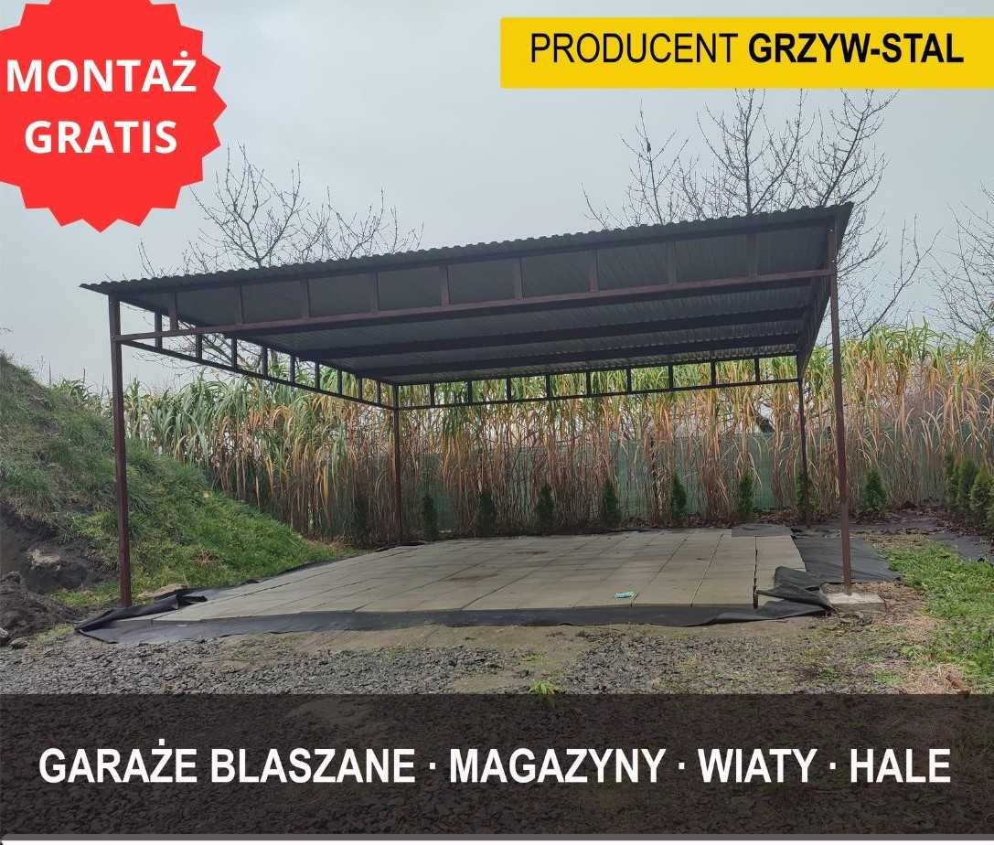 Garaż Blaszany Otwarty / Otwarta Wiata Garażowa - Blaszak - GrzywStal
