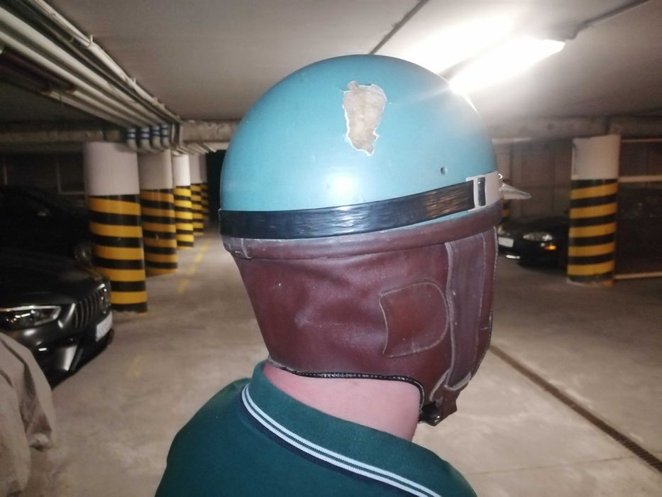 2x Stary kask hełm orzeszek z daszkiem PRL