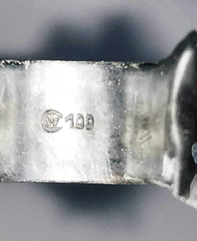 Szczypce do cukru Róża Liście Silver plated posrebrzane punca 100