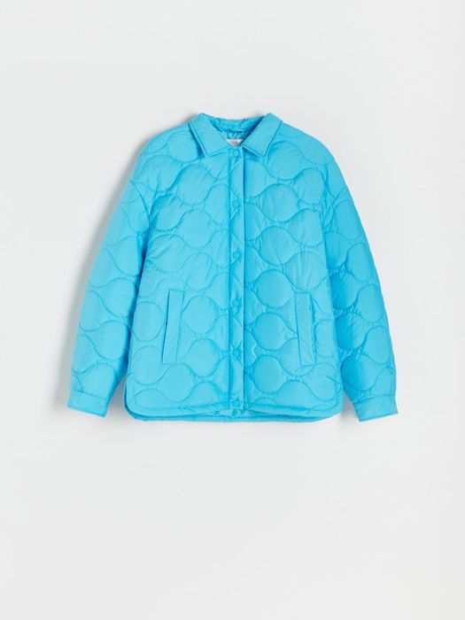 Nowa niebieska pikowana kurtka koszulowa S