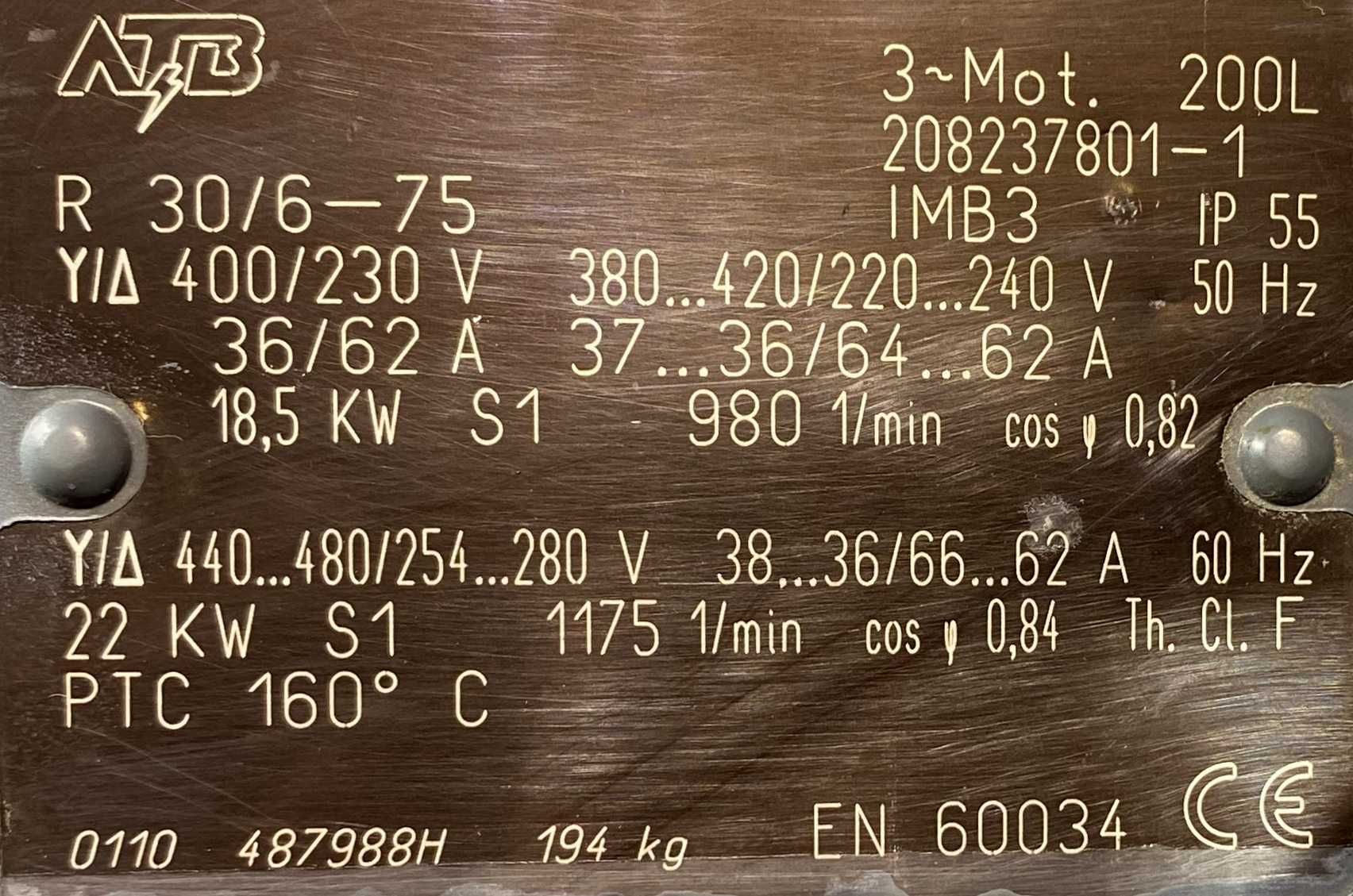 silnik elektryczny 18,5kW 980obr.