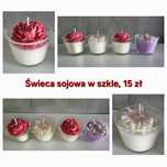 Świeca sojowa handmade w szkle. Personalizacja etykieta
