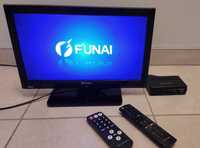 telewizor Funai 19'' LED19-H800M + Dekoder DVBT2 + piloty +kabel SCART