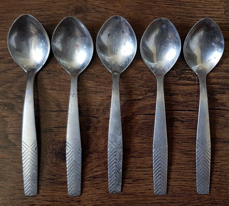 Zestaw 5 starych łyżeczek posrebrzanych, art deco