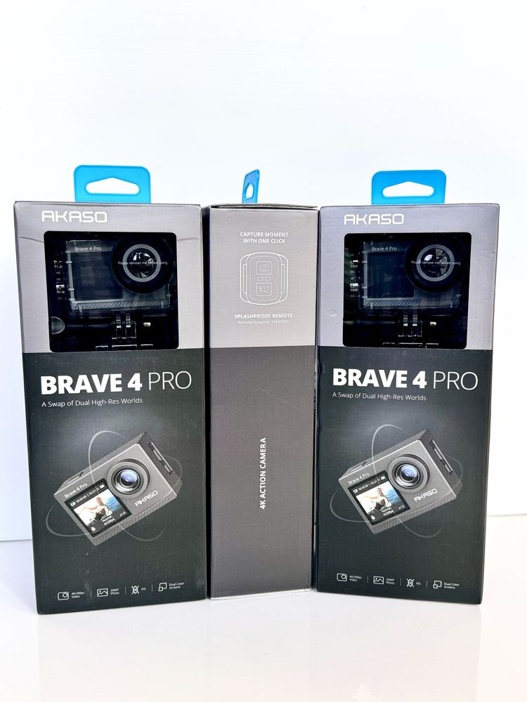 Екшн-Камера Відеокамера AKASO BRAVE 4 PRO 4K UHD 20МП 1350мАг