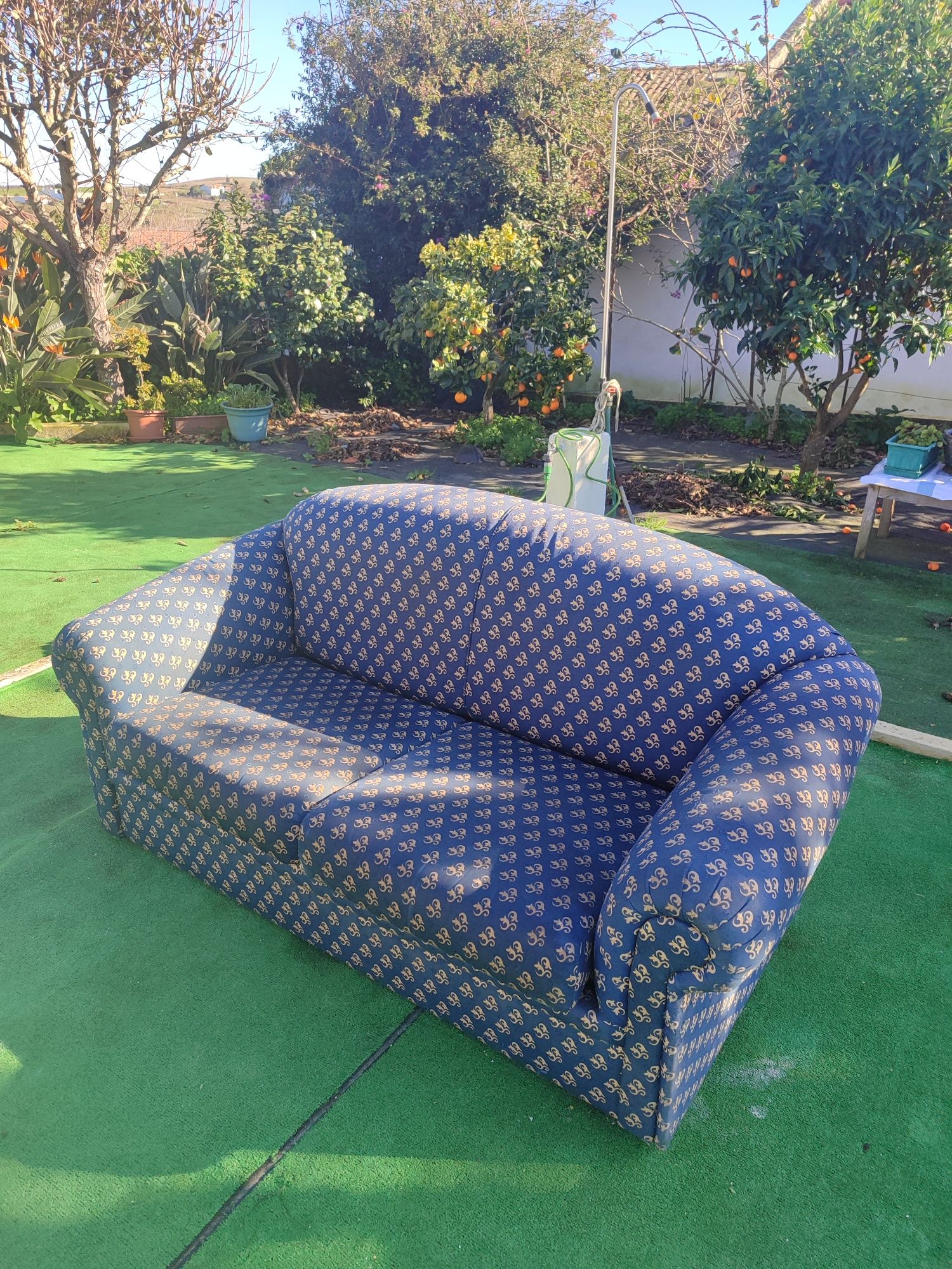 Sofá-Cama Duplo de Tecido