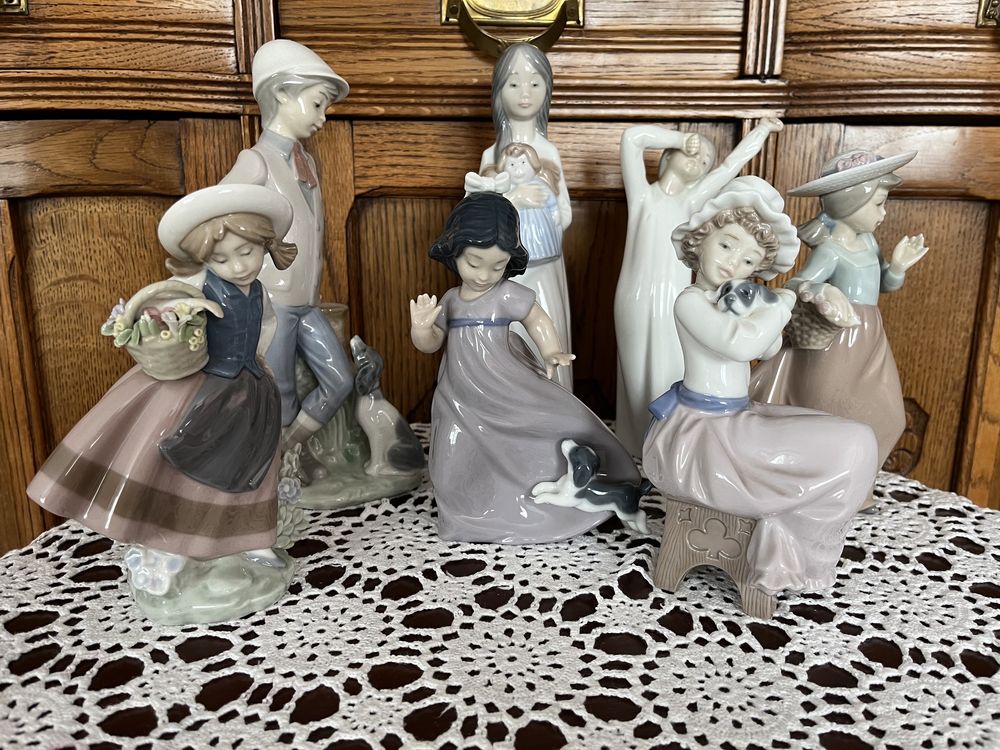 Elegancka Lladro Nao Kolekcjonerska Figurka Porcelanowa Vintage Ozdoba