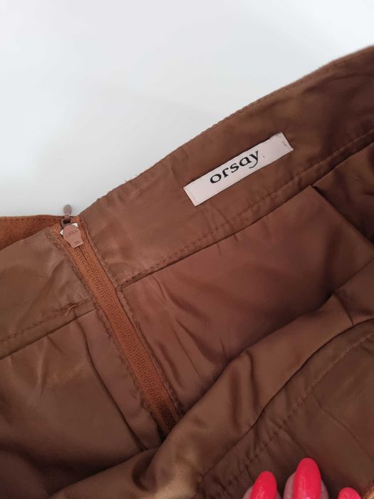 Brązowa zamszowa spodnica Orsay S