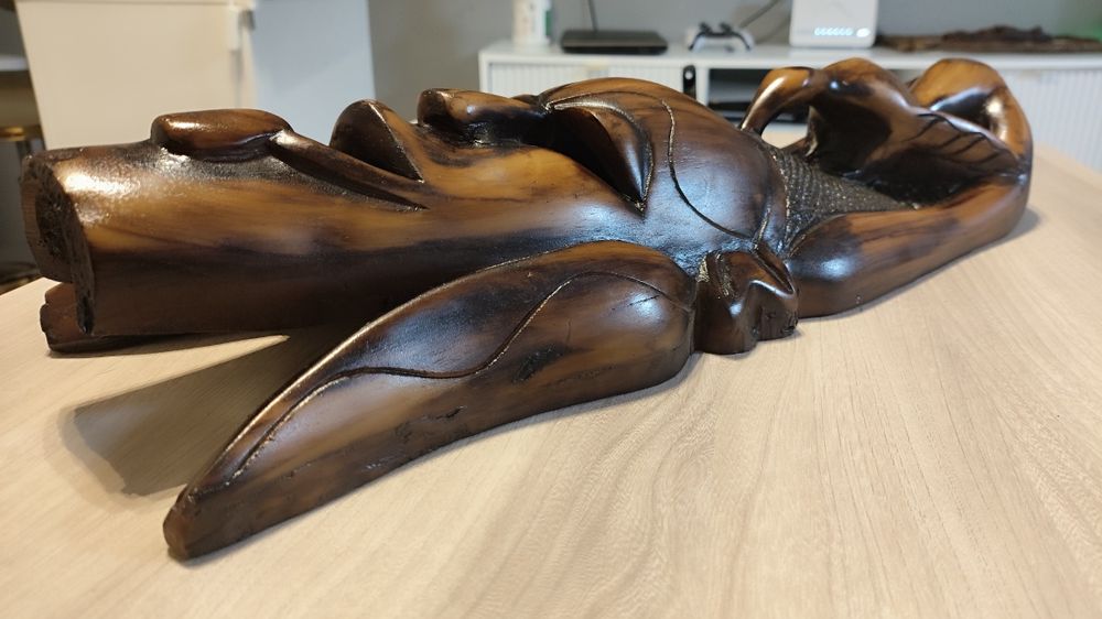 Drewniana maska afrykańska Guro – ręcznie rzeźbiona, unikatowa dekorac