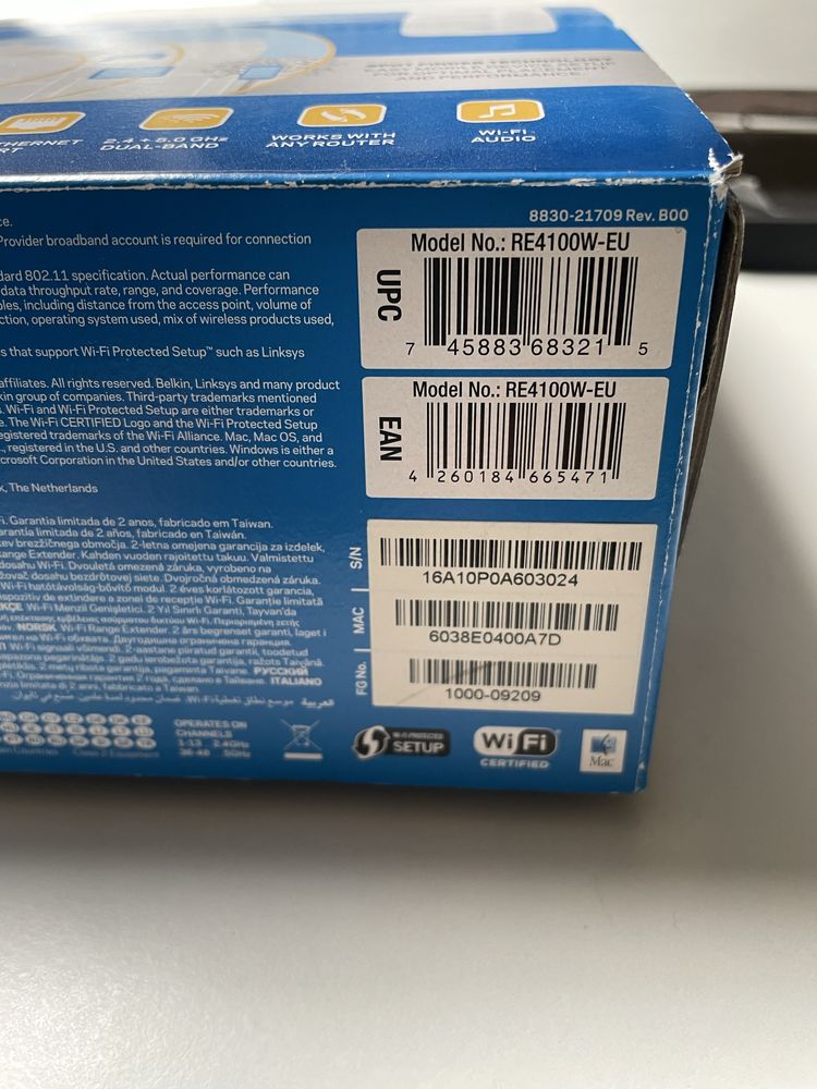 Розширювач мережі Linksys RE4100W ретранслятор