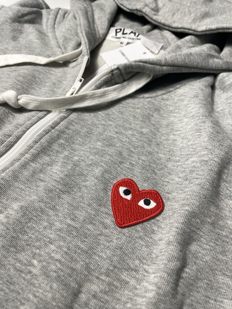 Зіп худі Play Heart cdg, худі comme des garcons, зіпка Play Heart CDG