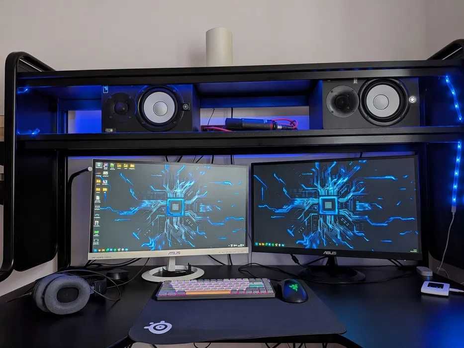 Secretária gaming + cadeira alpha gamer