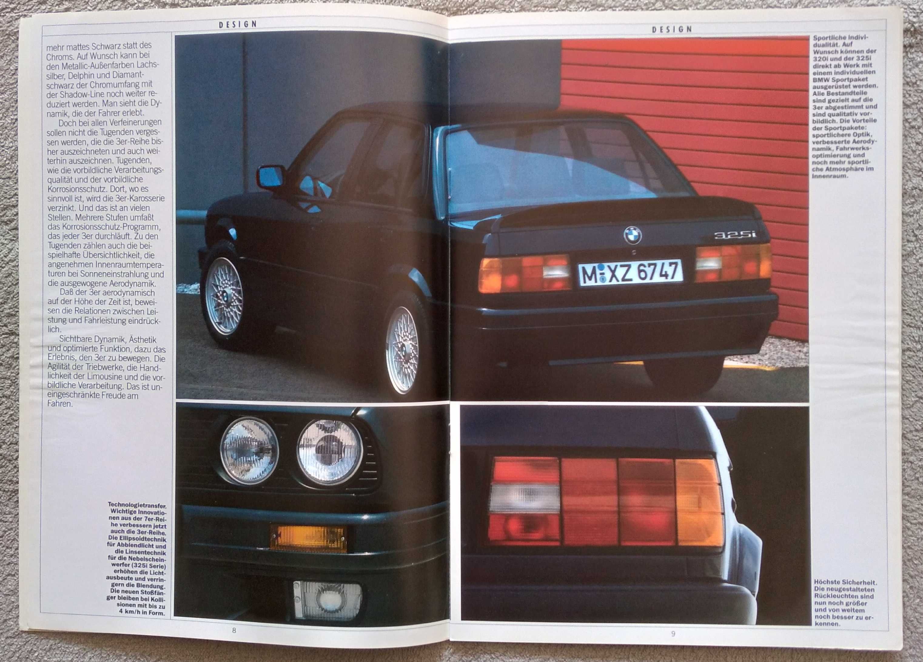 Prospekt BMW serii 3 rok 1987 e30