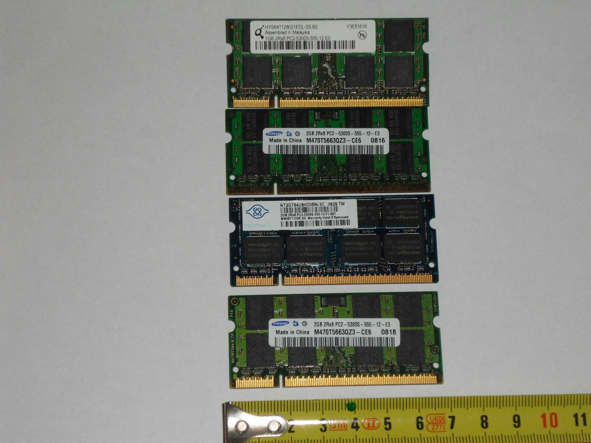 pamięć ram laptop  ddr2 7gb===2gb+2gb+2gb+1gb