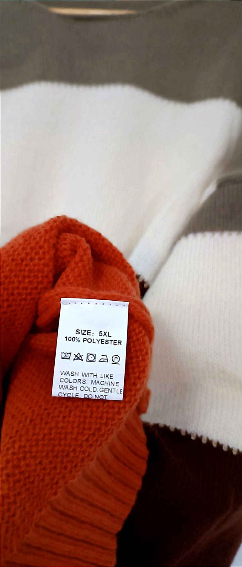 NOWY puszysty swobodny sweter r. 5 XL - w kolorowe pasy
