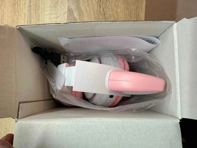 Słuchawki Bezprzewodowe Kocie Uszy dla Dzieci Bluetooth (Różowe)