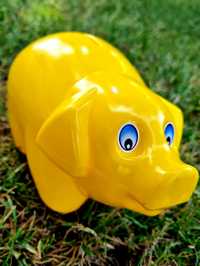 Nowa plastikowa skarbonka Świnka żółta - zabawki