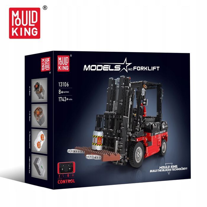 Klocki 1904 el. Wózek widłowy technic konstrukcja Mould King 13106S