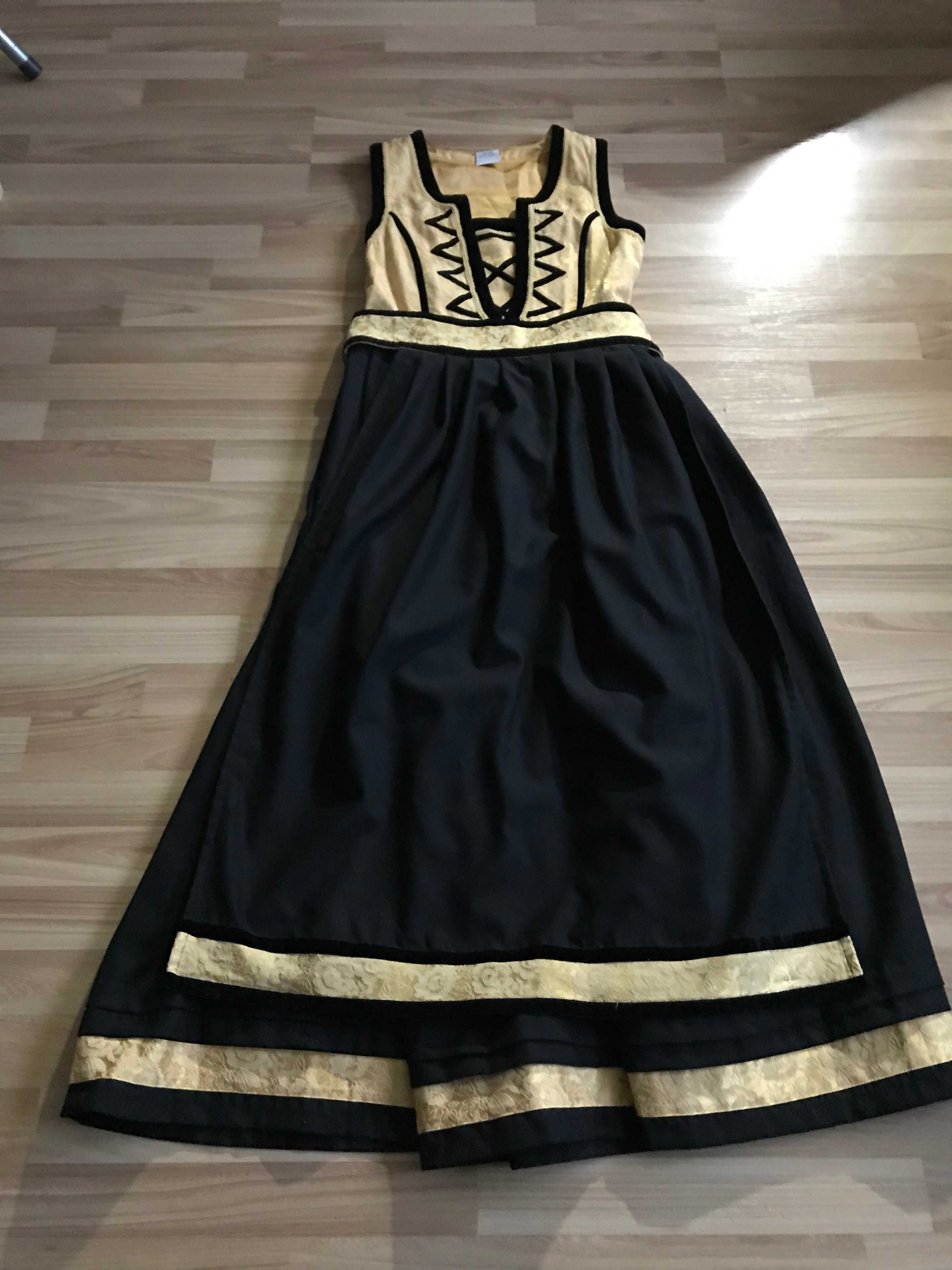 Czarno złota długa suknia r. 38 / 40 sukienka dla księżniczki cosplay