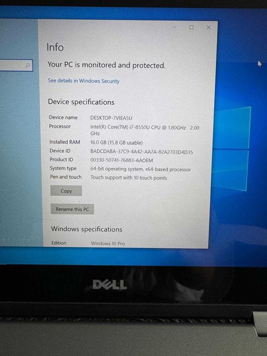 Notebook Dell i7-8550 Inspiron 13 5000 /512 GB SSD
