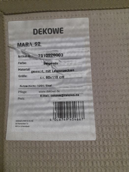 Dywan dekowe mara s2 sisal 100% 60x110 nowy