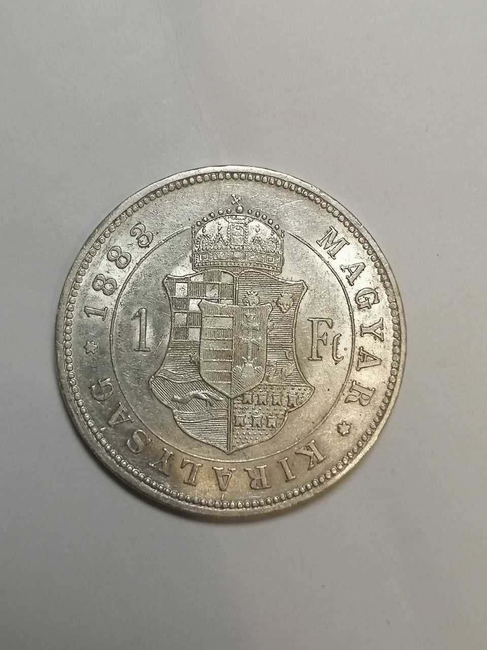 Срібна монета 1 форінт 1883 р. Австро-Угорщина / 1 форинт Щит