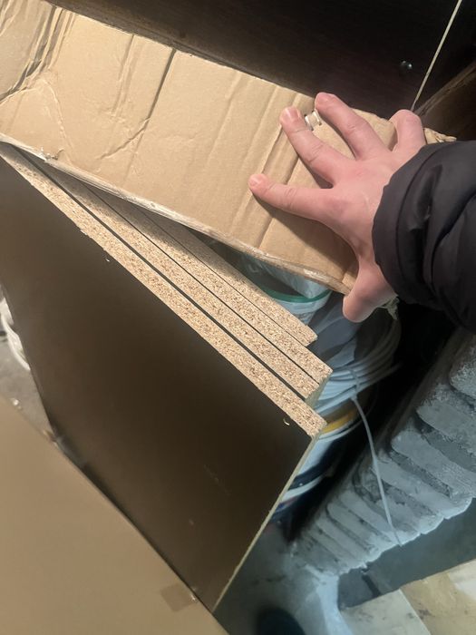 Szafa ikea pax ciemna + drzwi szklo mleczne + półki