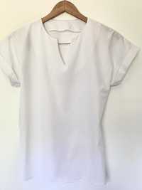 Блузка белая с коротким рукавом, 42-44