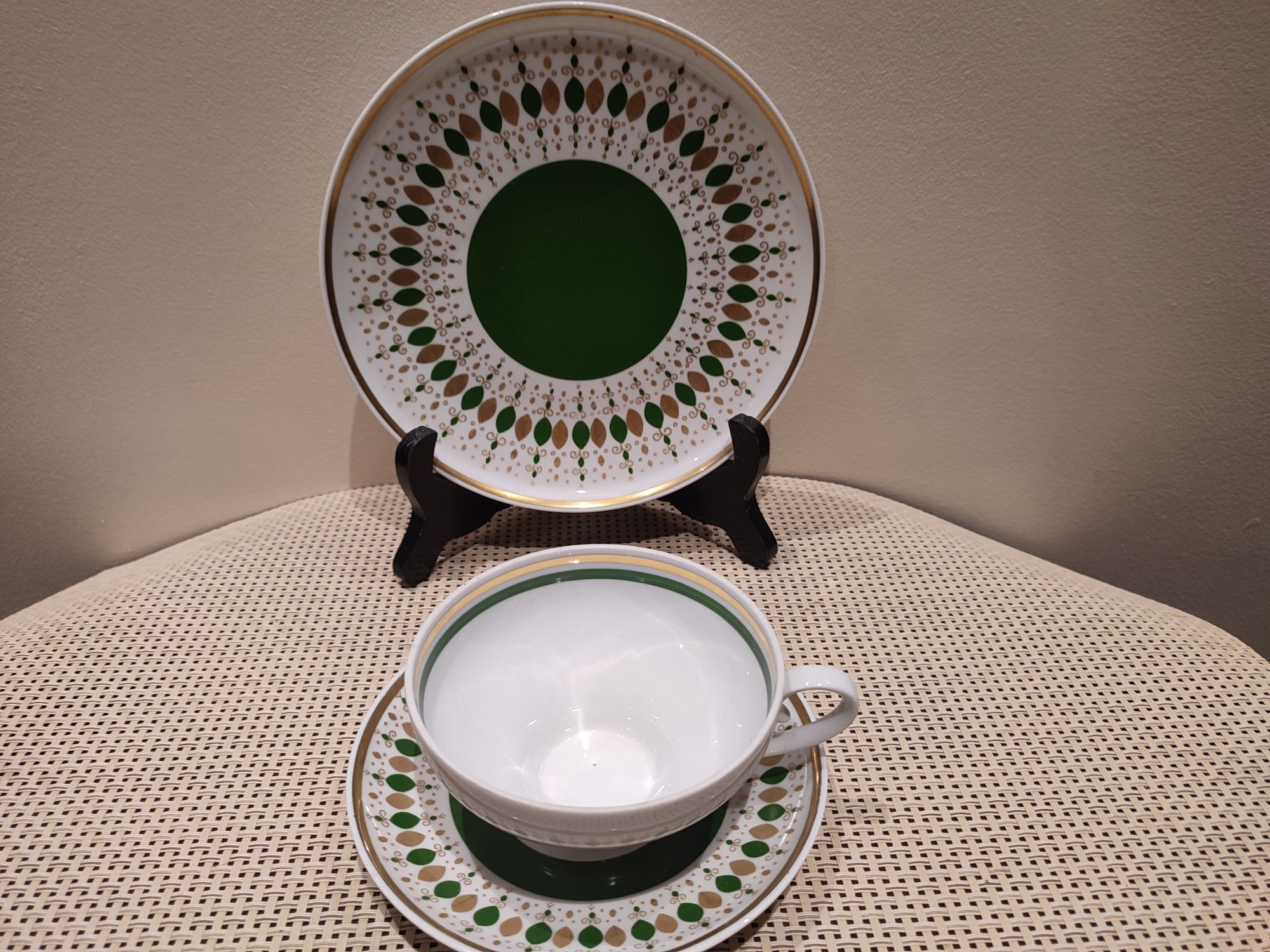 Śliczne stare trio porcelana Weisswasser
