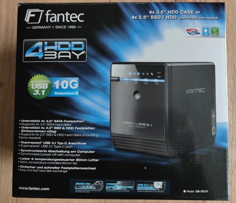 Зовнішній корпус NAS сервер Fantec QB-35U31 для 4 3,5" SATA HDD та 2,5