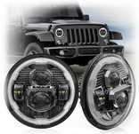 Lampy REFLEKTORY LED DRL Przód 7" 84W Jeep Wrangler JK TJ CJ JL Rubiko